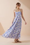 Delilah Blue Floral Flared Maxi Dress