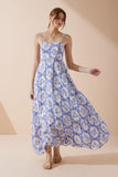 Delilah Blue Floral Flared Maxi Dress