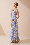 Delilah Blue Floral Flared Maxi Dress