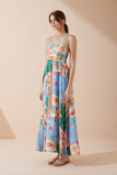 Praia Multicolour Tropical Flared Maxi Dress