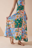 Praia Multicolour Tropical Flared Maxi Dress