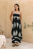 Luna Black Abstract Maxi Dress