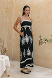 Luna Black Abstract Maxi Dress