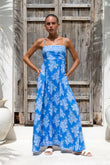 Myrrah Blue Floral Flared Maxi Dress