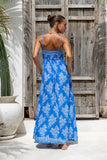 Myrrah Blue Floral Flared Maxi Dress