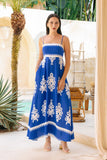 Lune Blue Abstract Maxi Dress