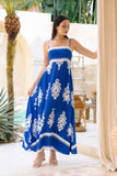 Lune Blue Abstract Maxi Dress