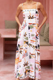 Aeliana Multicolour Tropical Flared Maxi Dress