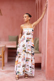 Aeliana Multicolour Tropical Flared Maxi Dress