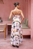 Aeliana Multicolour Tropical Flared Maxi Dress