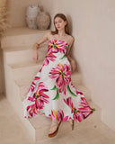 Gracie Pink Floral Maxi Dress