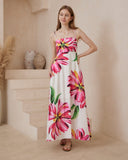 Gracie Pink Floral Maxi Dress