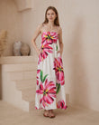 Gracie Pink Floral Maxi Dress