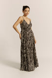 Zuri Black Zebra Abstract Maxi Dress