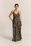 Zuri Black Zebra Abstract Maxi Dress