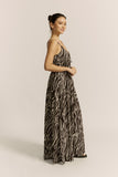 Zuri Black Zebra Abstract Maxi Dress