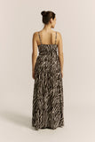 Zuri Black Zebra Abstract Maxi Dress