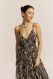 Zuri Black Zebra Abstract Maxi Dress