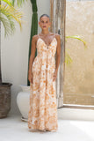 Odessa Khaki Abstract Maxi Dress