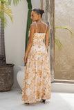 Odessa Khaki Abstract Maxi Dress