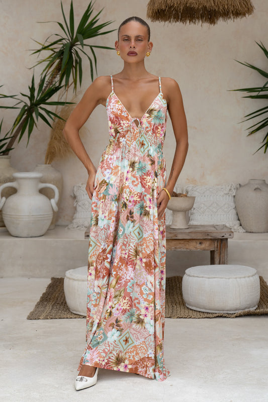 Jungle Multicolour Tropical Maxi Dress