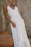 Serena White Broderie Anglais Maxi Dress