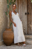 Serena White Broderie Anglais Maxi Dress