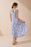 Delilah Blue Floral V-Neck Maxi Dress