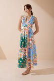 Praia Multicolour Tropical V-Neck Maxi Dress