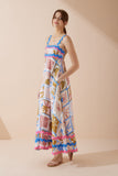 Ismerie Pink Tropical Ric Rac Maxi Dress