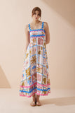 Ismerie Pink Tropical Ric Rac Maxi Dress