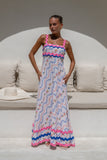 Florette Multicolour Floral Ric Rac Maxi Dress