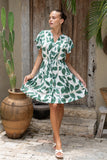 Ivy Green Tropical Mini Dress