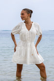 Lucienne White Lace Detail Mini Dress