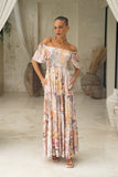 Carmella Pink Floral Tiered Maxi Dress