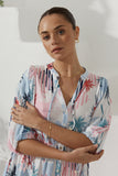 Maluhia Blue Tropical Button Down Mini Dress