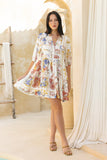 Melina Multicolour Floral Button Down Mini Dress