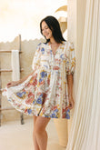 Melina Multicolour Floral Button Down Mini Dress