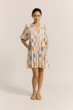 Tilly Multicolour Abstract Button Down Mini Dress