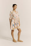 Tilly Multicolour Abstract Button Down Mini Dress