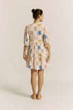 Tilly Multicolour Abstract Button Down Mini Dress