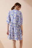 Delilah Blue Floral Button Down Mini Dress