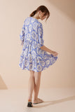 Delilah Blue Floral Button Down Mini Dress