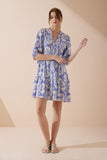 Delilah Blue Floral Button Down Mini Dress