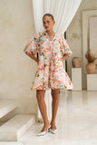 Jungle Multicolour Tropical Button Down Mini Dress