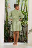 Everly Sage Green Button Down Mini Dress