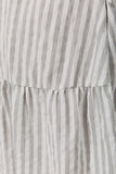 Avelie Grey Stripe Button Down Mini Dress