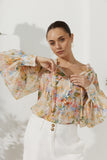 Elysia Yellow Floral Long Sleeve Blouse