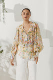 Elysia Yellow Floral Long Sleeve Blouse