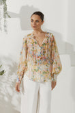 Elysia Yellow Floral Long Sleeve Blouse